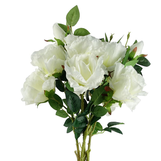 Elegant 6 - Pack 80cm Artificial White Rose Stems - Perfect for Stunning Arrangements! - plants - express.com