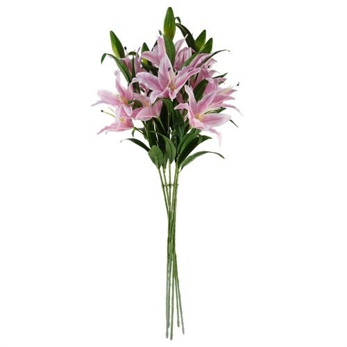 Elegant 6 - Pack Pink Lily Stems - 100cm Silk Flowers for Beautiful Arrangements - plants - express.com