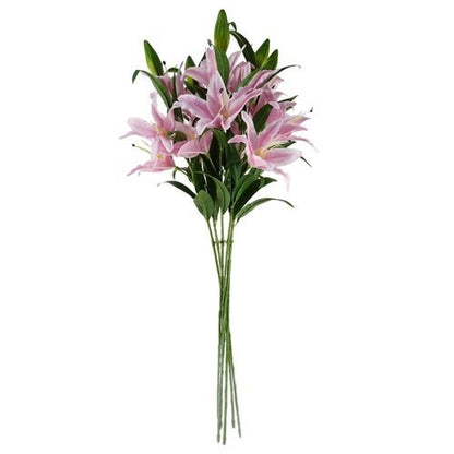 Elegant 6 - Pack Pink Lily Stems - 100cm Silk Flowers for Beautiful Arrangements - plants - express.com