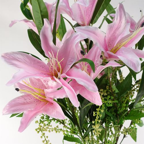 Elegant 6 - Pack Pink Lily Stems - 100cm Silk Flowers for Beautiful Arrangements - plants - express.com