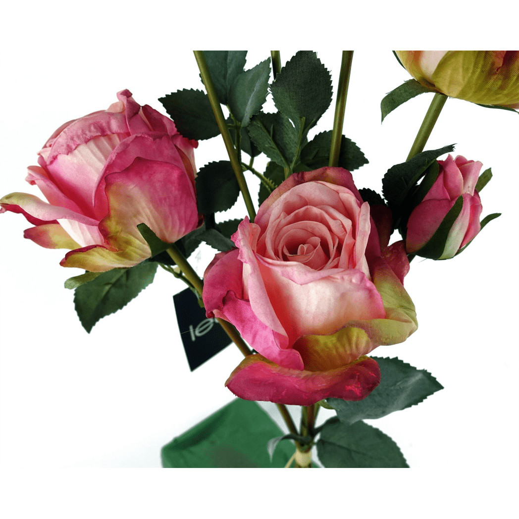 Elegant 60cm Pink Rose Spray - 4 Lifelike Blooms & 3 Charming Buds - plants - express.com