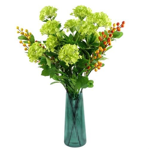 Elegant 70cm Artificial Viburnum Arrangement with Luxe Glass Vase - plants - express.com