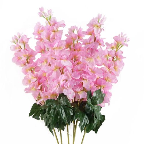 Elegant 75cm Pink Delphinium Artificial Flower Stem - Set of 6 - plants - express.com