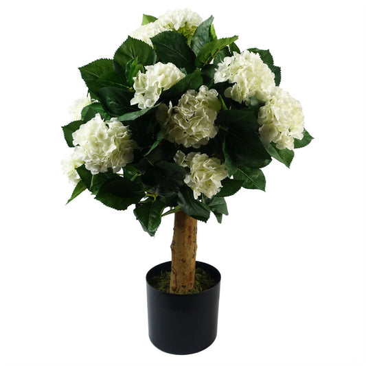 Elegant 75cm Potted White Hydrangea - Stunning Silk Floral Decor - plants - express.com