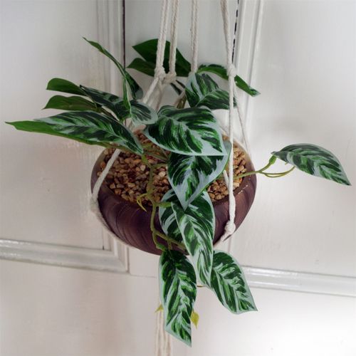 Elegant 85cm Hanging Artificial Pothos Plant with Chic Ceramic Planter - plants - express.com