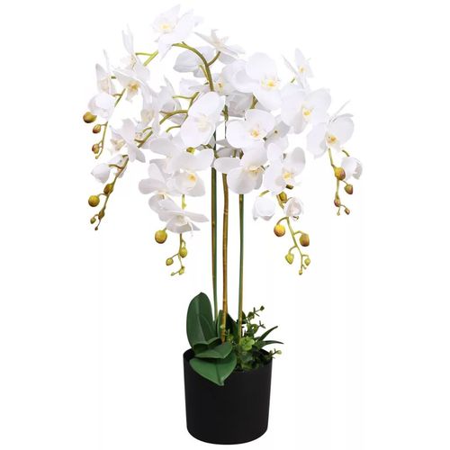 Elegant 85cm White Deluxe Artificial Bush Orchid - Perfect for Luxurious Decor - plants - express.com