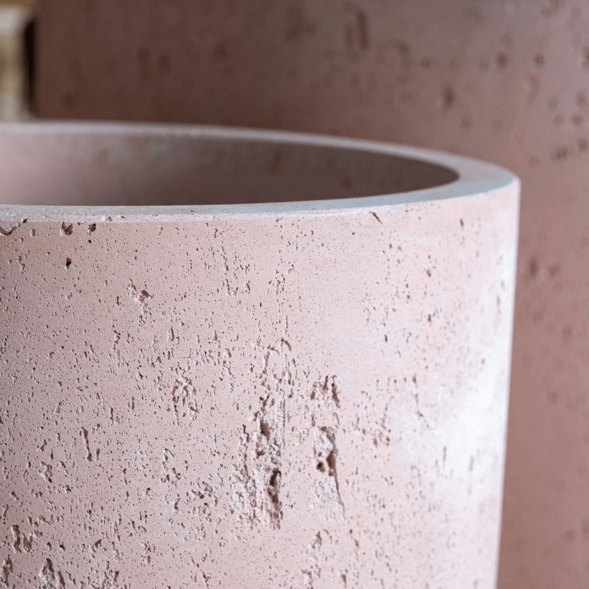 Elegant Aurella Blushstone 40cm Concrete Cylinder Planter - 34L Perfect for Plants - plants - express.com