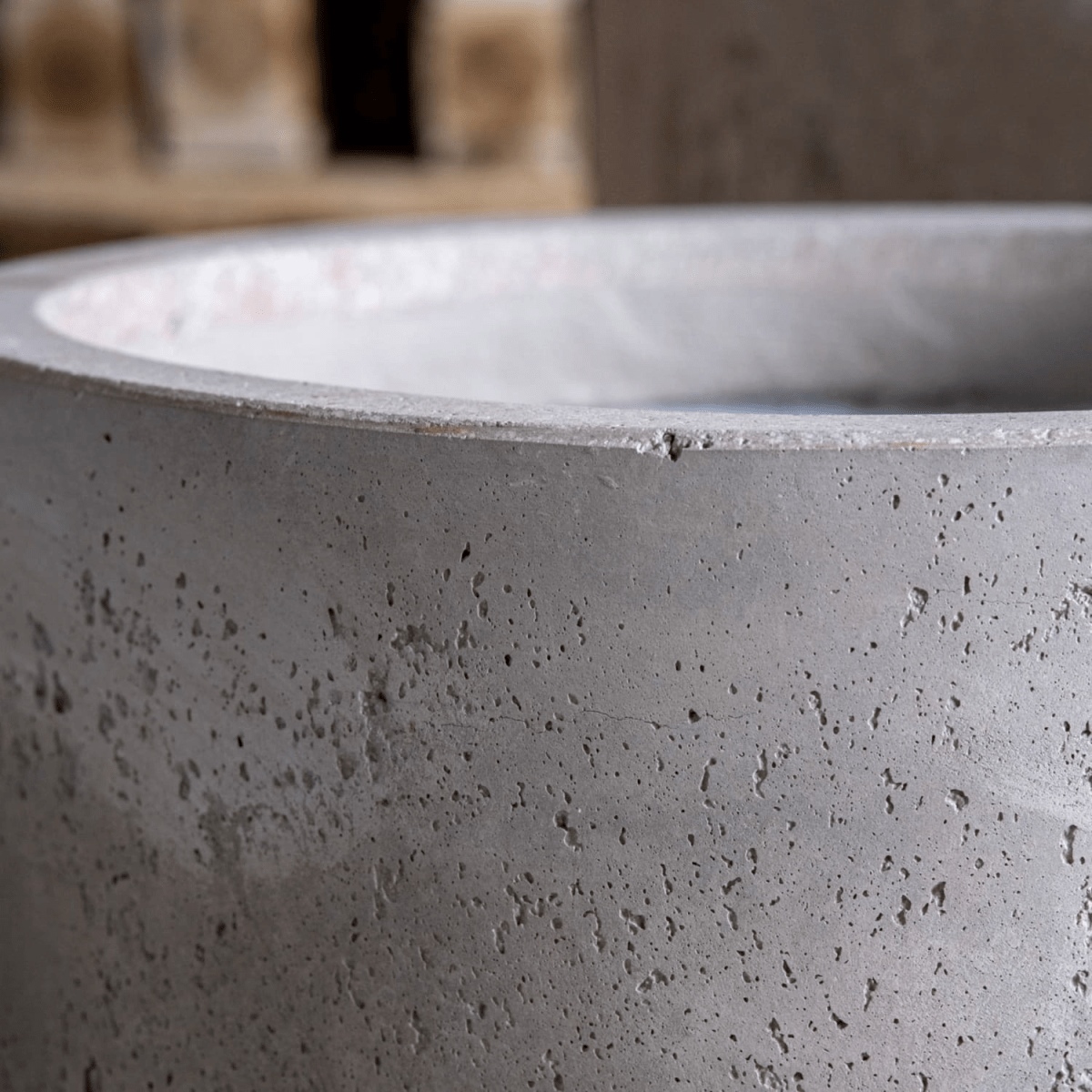 Elegant Aurella Truffle | 70cm XL Concrete Cylinder Planter for Stunning Landscapes - plants - express.com