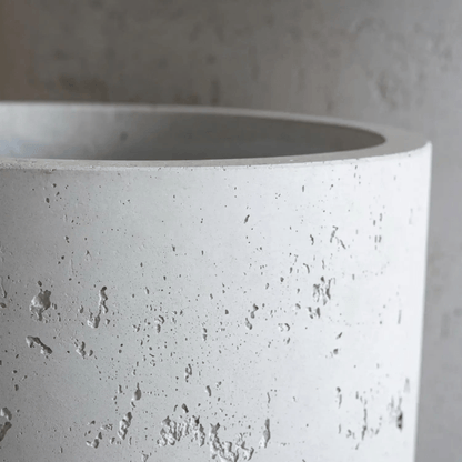 Elegant Aurella White Mist – 55cm Extra Large Concrete Cylinder Planter - plants - express.com