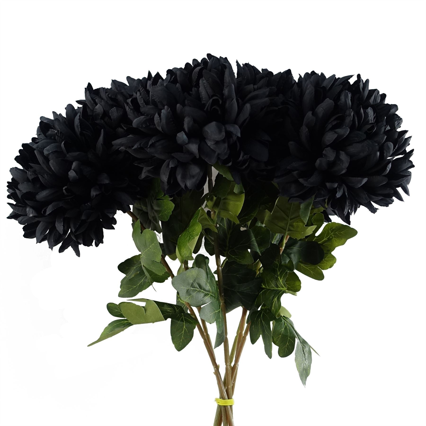 Elegant Black Silk Chrysanthemum Stems - Pack of 6, 75cm Extra Large Floral Decor - plants - express.com