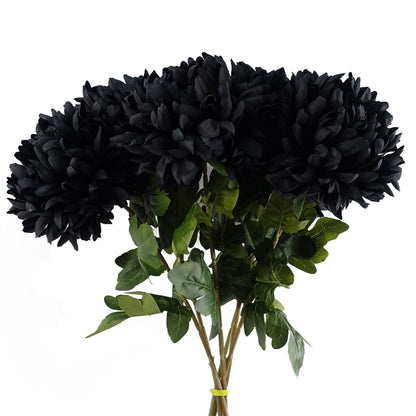 Elegant Black Silk Chrysanthemum Stems - Pack of 6, 75cm Extra Large Floral Decor - plants - express.com