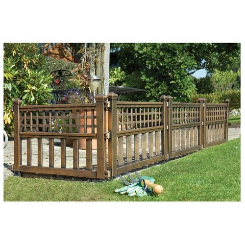 Elegant Bronze Decorative Fence Panels - 4 - Pack for Easy Garden Edging - plants - express.com