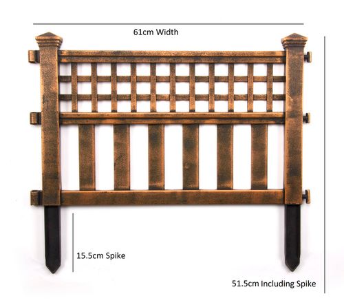 Elegant Bronze Decorative Fence Panels - 4 - Pack for Easy Garden Edging - plants - express.com