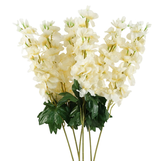 Elegant Cream Delphinium Artificial Stems - Set of 6, 75cm Each - plants - express.com