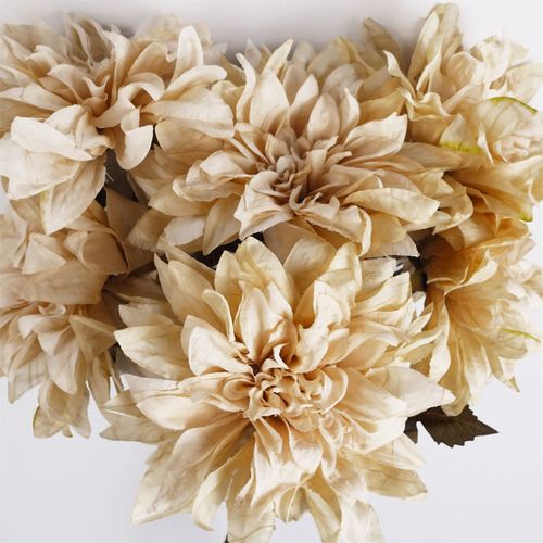Elegant Dusty Cream Dahlia Flower Stems - Set of 6, 55cm Realistic Decor - plants - express.com