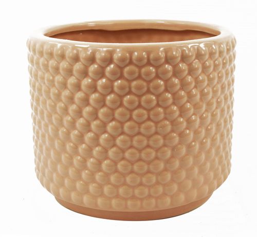 Elegant Dusty Pink Ceramic Plant Pot with Raised Dots - 15cm x 12.5cm - plants - express.com