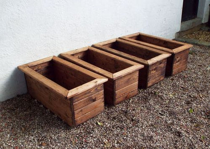 Elegant English Wooden Trough Set - Handcrafted Luxury for Your Garden - plants - express.com