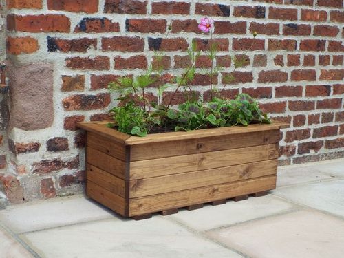 Elegant English Wooden Trough Set - Handcrafted Luxury for Your Garden - plants - express.com
