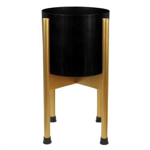 Elegant Gold and Black Metal Planter Stand - Perfect for Modern Interiors! - plants - express.com