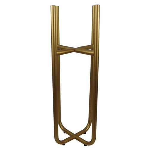 Elegant Gold Metal Planter Stand & Planter - 62cm Height, Rustic Charm - plants - express.com