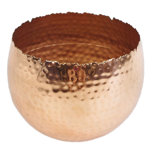 Elegant Hammered Copper Planter - Handmade Metal Beauty for Indoor Plants - plants - express.com