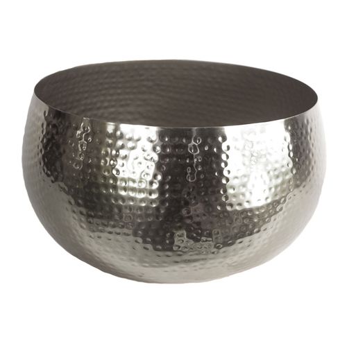 Elegant Hammered Silver Large Metal Planter Bowl - 32cm x 20cm - plants - express.com