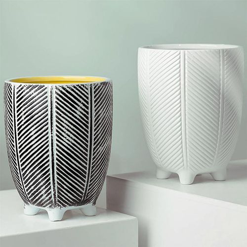 Elegant Leaf Design Ceramic Planters for Stylish Indoor Decor - UK Limited - plants - express.com