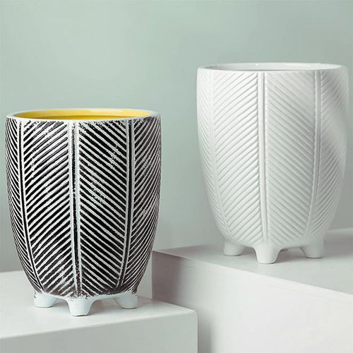 Elegant Leaf Design Ceramic Planters for Stylish Indoor Decor - UK Limited - plants - express.com
