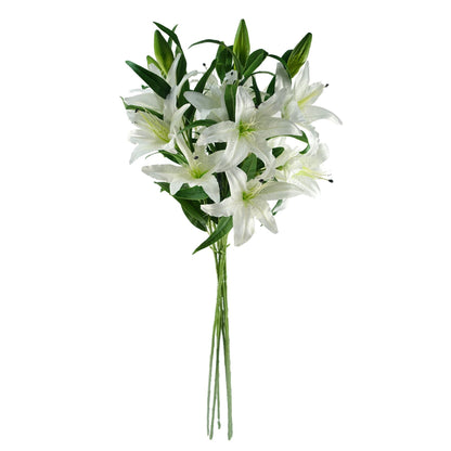 Elegant Pack of 6 Large White Lily Stems - Perfect for Stunning Floral Arrangements - plants - express.com
