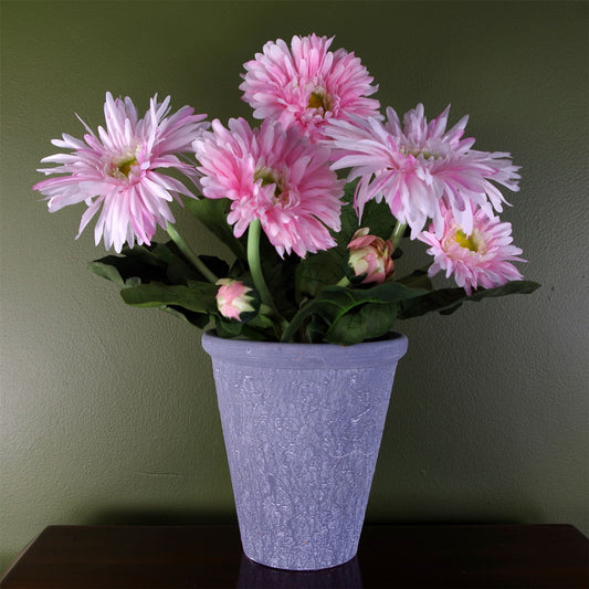 Elegant Pink Potted Daisy: Luxurious Artificial Floral Arrangement - plants - express.com