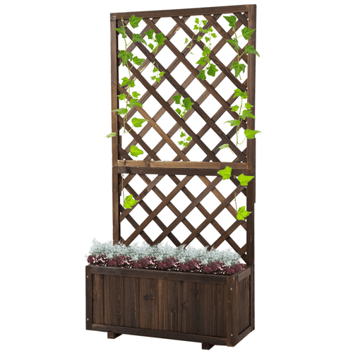 Elegant Raised Garden Bed Planter - Durable Fir Wood for Outdoor Delights - plants - express.com