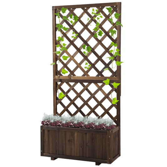 Elegant Raised Garden Bed Planter - Durable Fir Wood for Outdoor Delights - plants - express.com