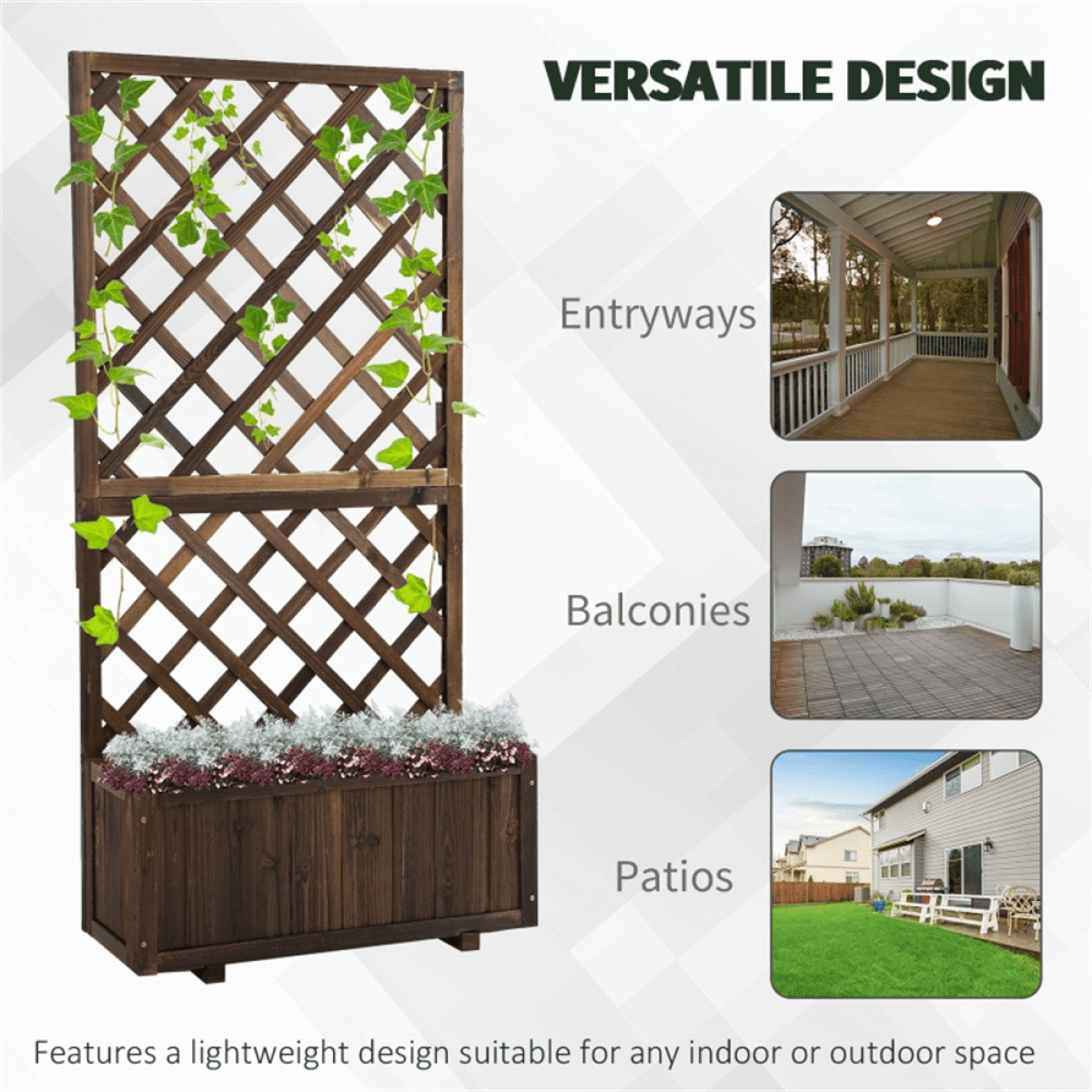 Elegant Raised Garden Bed Planter - Durable Fir Wood for Outdoor Delights - plants - express.com