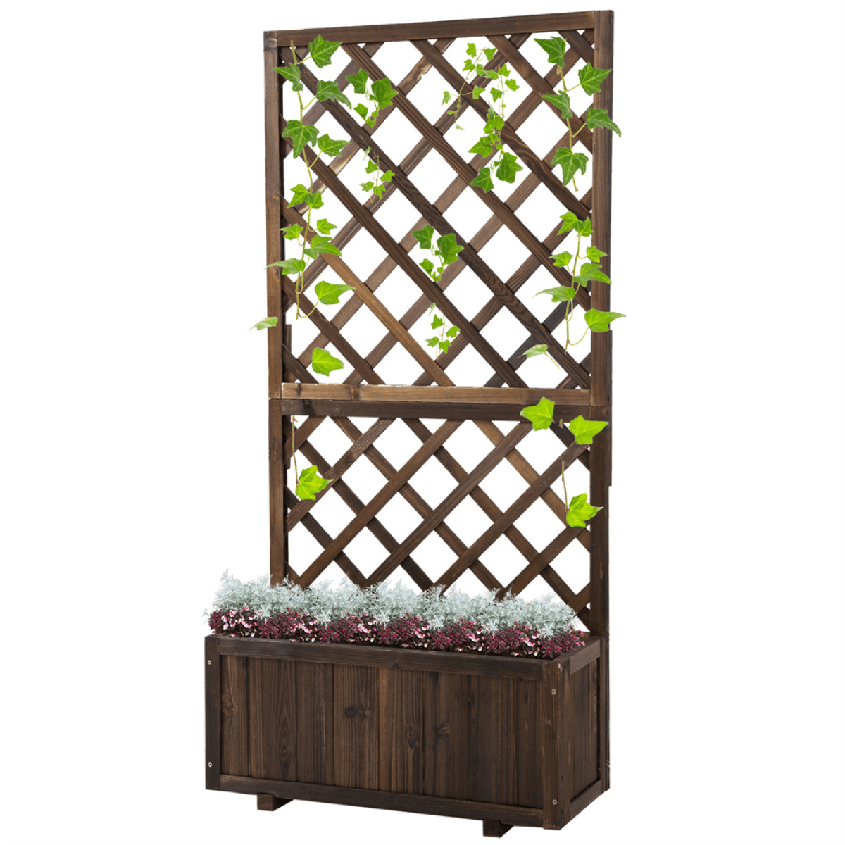 Elegant Raised Garden Bed Planter - Durable Fir Wood for Outdoor Delights - plants - express.com