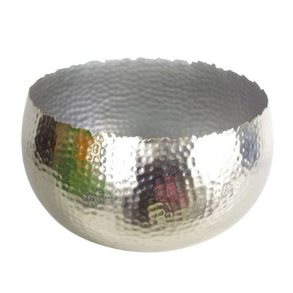 Elegant Red Poinsettias in Stylish Silver Hammered Metal Planter Set - plants - express.com