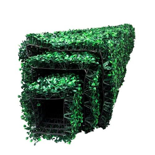 Elegant Set of 3 Mixed Green Artificial Boxwood Pyramid Topiaries - plants - express.com
