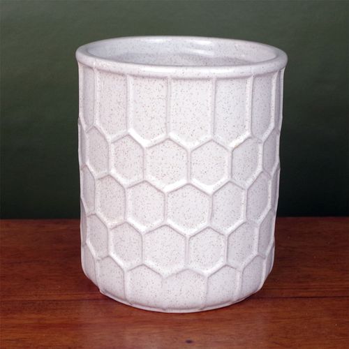 Elegant White Honeycomb Ceramic Planter - Perfect for Indoor Plants - plants - express.com