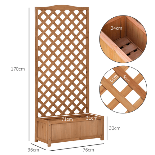 Elegant Wooden Planter Box with Trellis - Perfect for Small Gardens - plants - express.com
