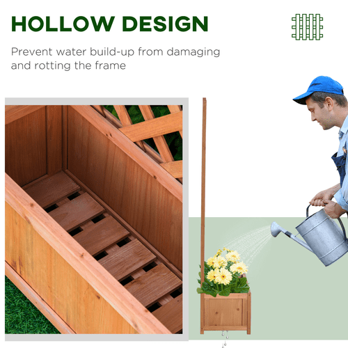 Elegant Wooden Planter Box with Trellis - Perfect for Small Gardens - plants - express.com