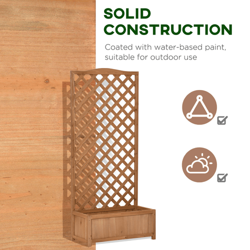 Elegant Wooden Planter Box with Trellis - Perfect for Small Gardens - plants - express.com
