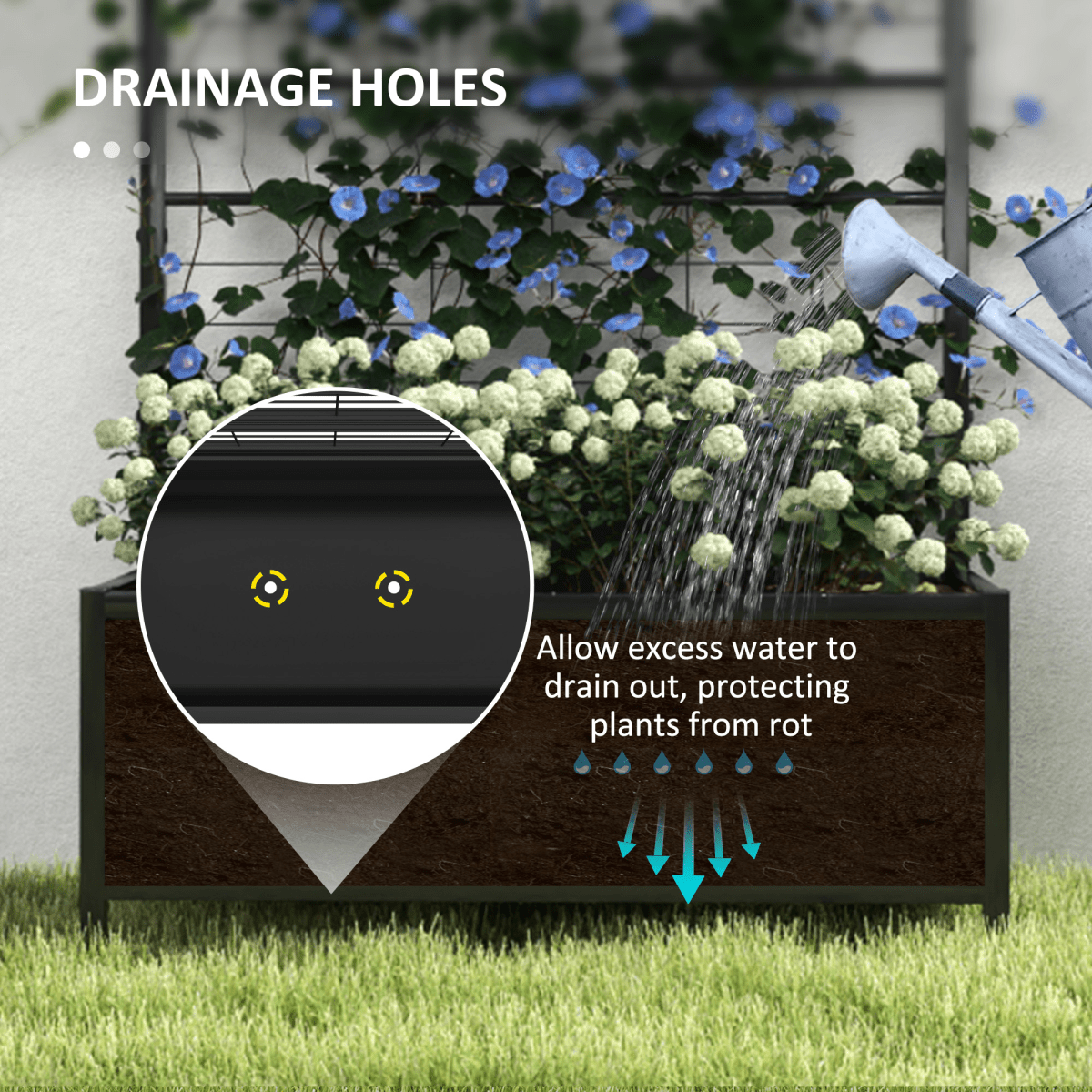 Elevate Your Garden: Durable Raised Bed with Trellis for Climbing Plants - plants - express.com