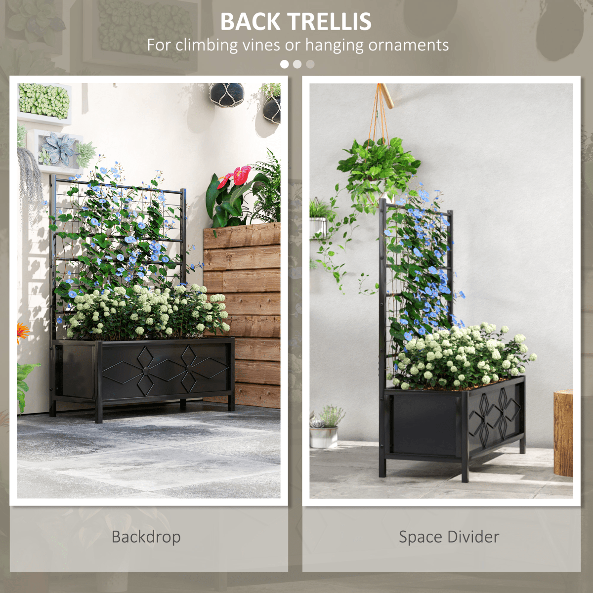 Elevate Your Garden: Durable Raised Bed with Trellis for Climbing Plants - plants - express.com