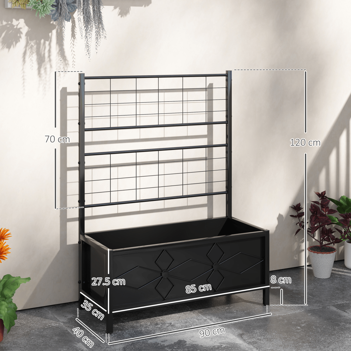 Elevate Your Garden: Durable Raised Bed with Trellis for Climbing Plants - plants - express.com