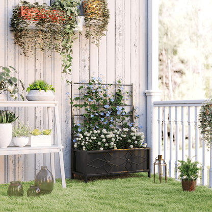 Elevate Your Garden: Durable Raised Bed with Trellis for Climbing Plants - plants - express.com