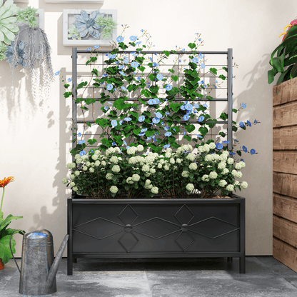 Elevate Your Garden: Durable Raised Bed with Trellis for Climbing Plants - plants - express.com