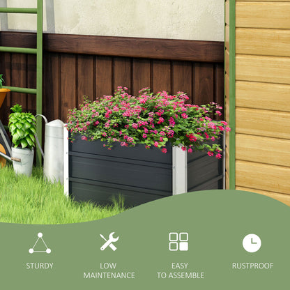 Elevated Raised Garden Bed Kit with Gloves – Durable Metal Planter Box, Grey - plants - express.com