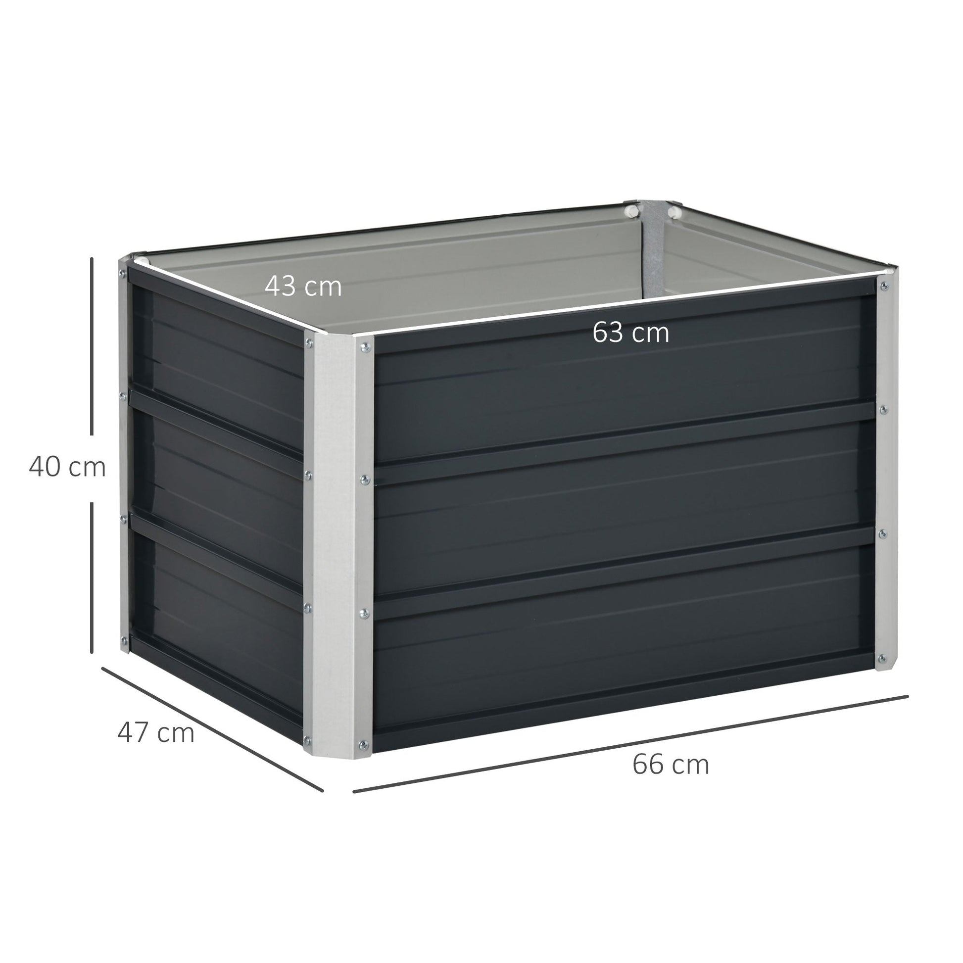 Elevated Raised Garden Bed Kit with Gloves – Durable Metal Planter Box, Grey - plants - express.com