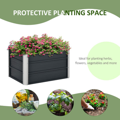 Elevated Raised Garden Bed Kit with Gloves – Durable Metal Planter Box, Grey - plants - express.com