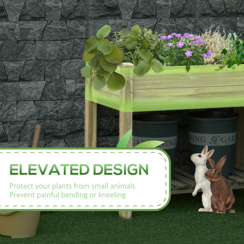 Elevated Wooden Garden Planter with Storage Shelf - Perfect for Easy Plant Care! - plants - express.com