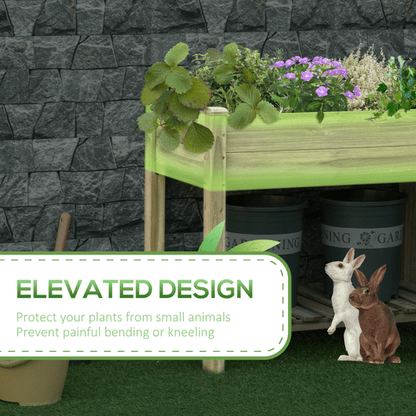 Elevated Wooden Garden Planter with Storage Shelf - Perfect for Easy Plant Care! - plants - express.com